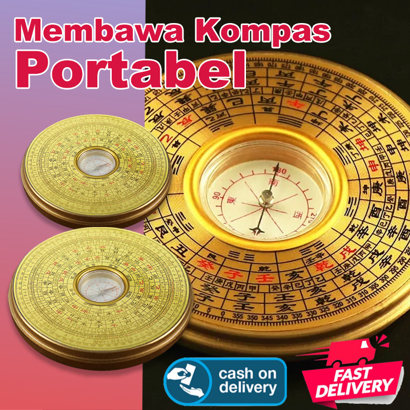 Ready Stock Feng Shui Kompas logam Penunjuk Cina Kuno Feng Shui Bagua Panduan Takdir Compass Gossip 