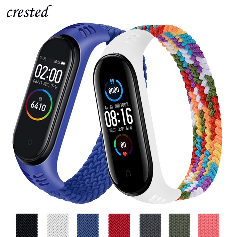 Bracelet for Mi band 6 Strap Nylon Braided Solo Loop pulseira bracelet Miband4 Miband5 Wristband xia