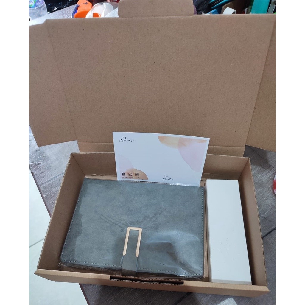 [Bisa Custom Nama] Hampers Hadiah Agenda Custom Nama dan Pena Custom Nama dengan Box Pena dan Kartu 