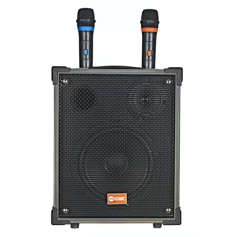 GMC 899Q Speaker Portable Bluetooth Karaoke 2 Mic Wireless High Power