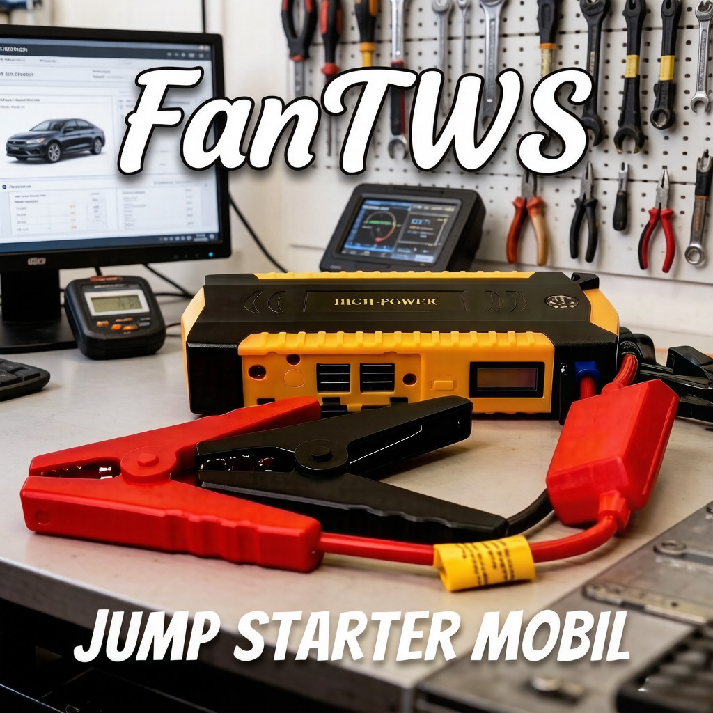 FanTWS Jump Starter Mobil 99800mAh - Power Bank Raksasa Bisa Start Mobil Mati, 4 Port USB, 12V