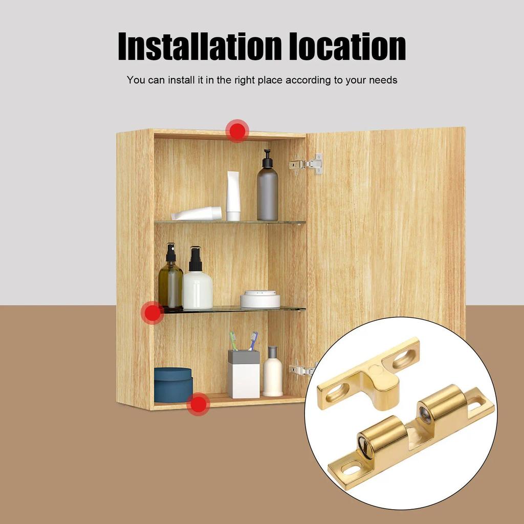 12Pcs Zinc Alloy Ball Catch for Cabinet Door Furniture Adjustable Metal Door Latch with Spring Tensi