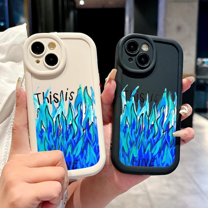 Case For Iphone 11 13 Pro Max 12 15 7 Plus8 Plus X XS XR Soft Silicon TPU Bagus Api Lens Prtector Co