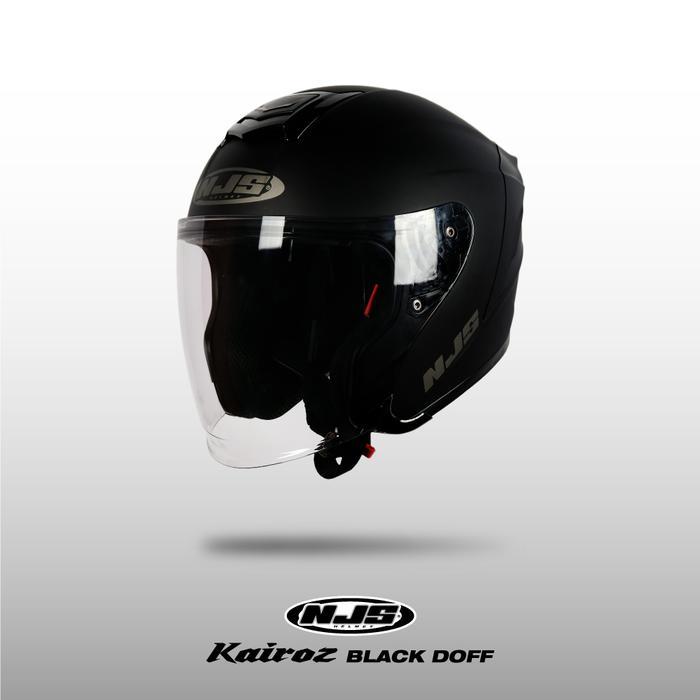 NJS KAIROZ BLACK Gloss/doff - Helm Half Face | Kairoz | Kairoz V1 |  Kairoz Polos | Kairoz ORI | NJS