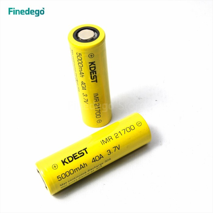 Baterai KDEST 21700 5000mAh 40A Lithium 5000 mAh Batre Cell high drain