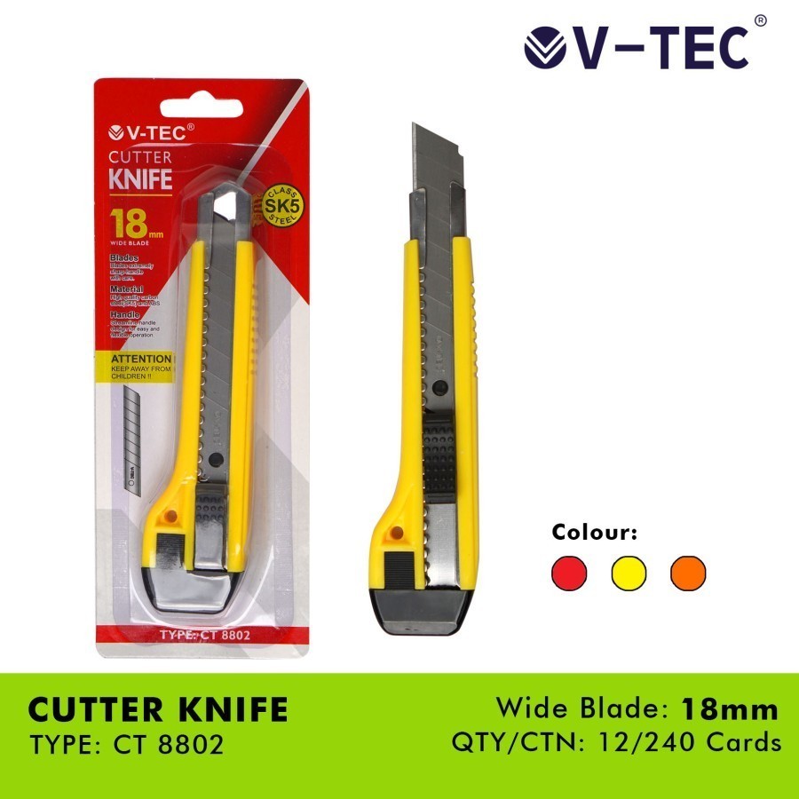 [CUCI GUDANG] TBMO V-TEC CUTTER KNIFE TYPE CT-8802 VTC0025#8802  GMP