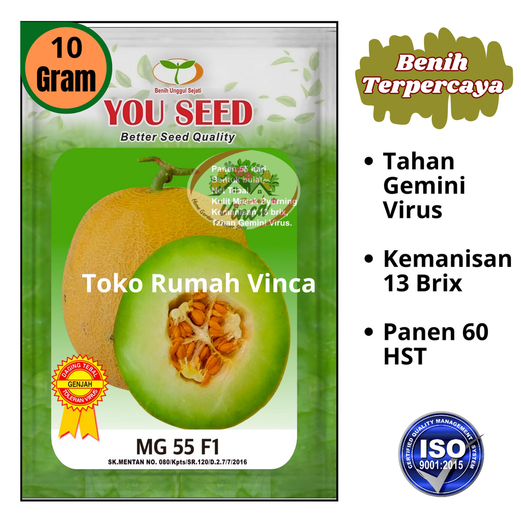 Bibit Benih Melon Madu MG 55 F1 10g 700 Butir dari You Seed