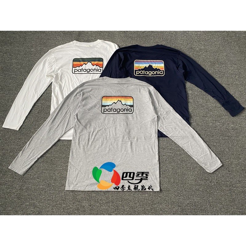 Patagonia Bata Sweater Mountain Letter Printing Outdoor C1 Breathable and Loose Round Neck Long Slee