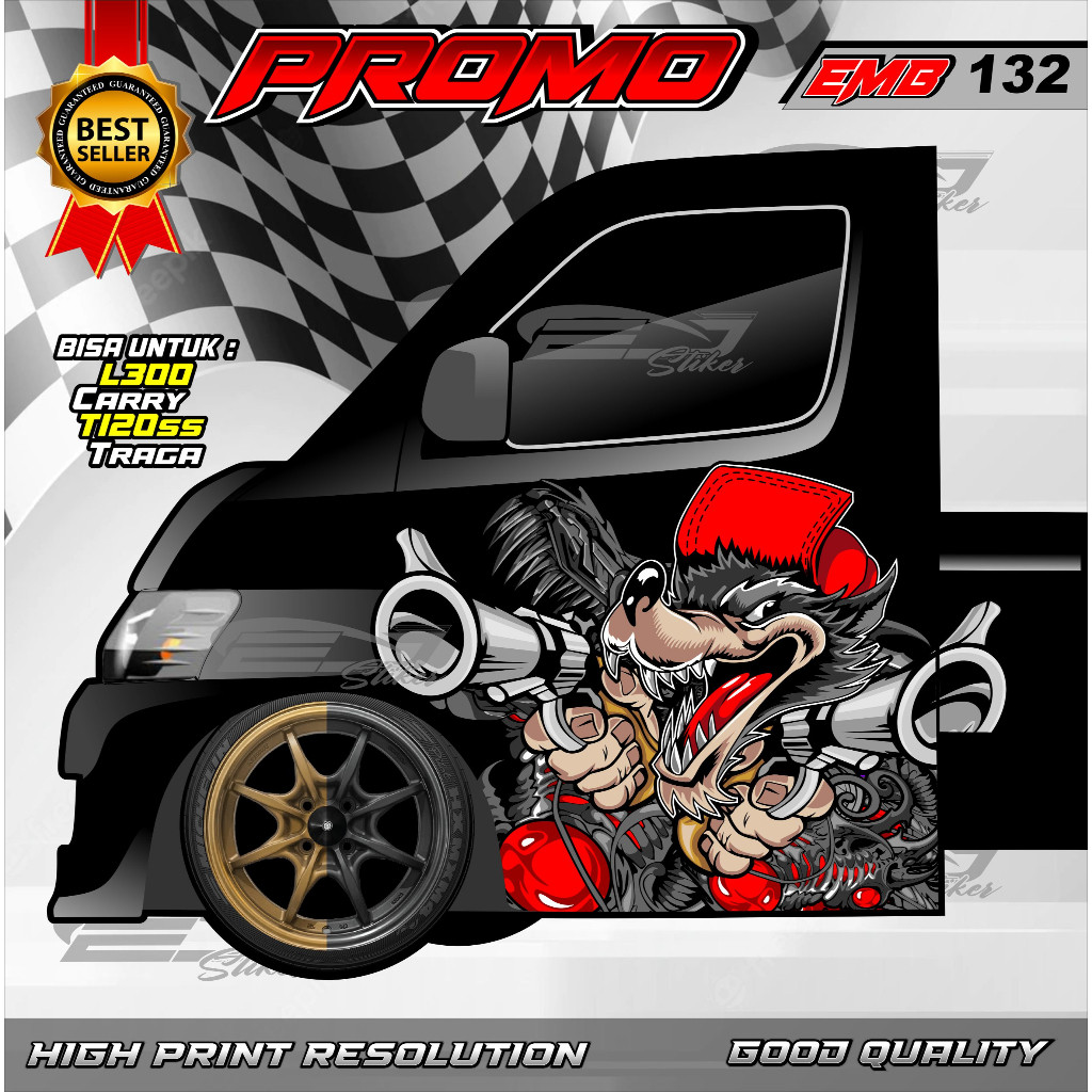 Stiker Cutting Decal Pintu Samping Mobil Carry Futura Pick-stiker Decal Futura, T120ss Carry Variasi