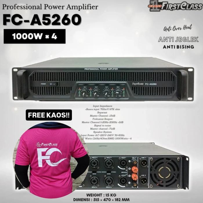 POWER amply Firstclass FC A-5260 4 kipas a5260 5260 1000w x 4