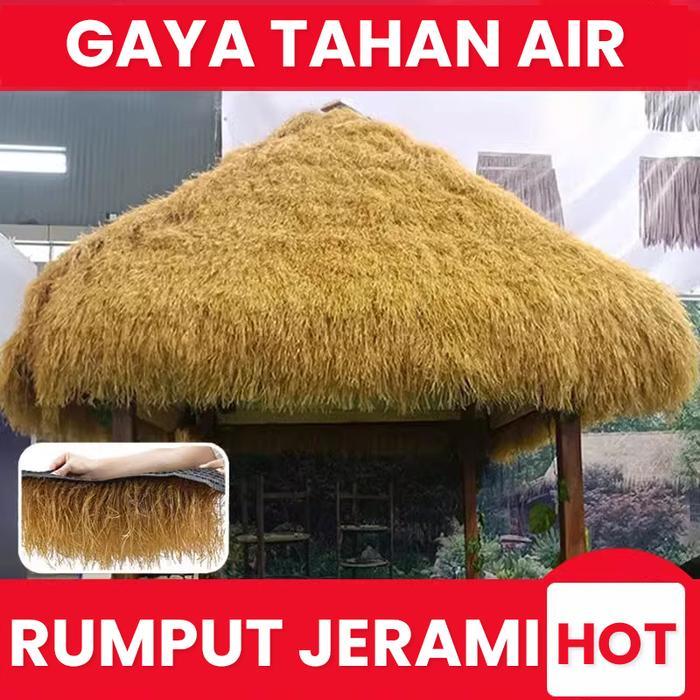 Atap rumput sintetis lebar 1 meter (panjang 5 meter hingga 10 meter) untuk pesta pantai, dekorasi at