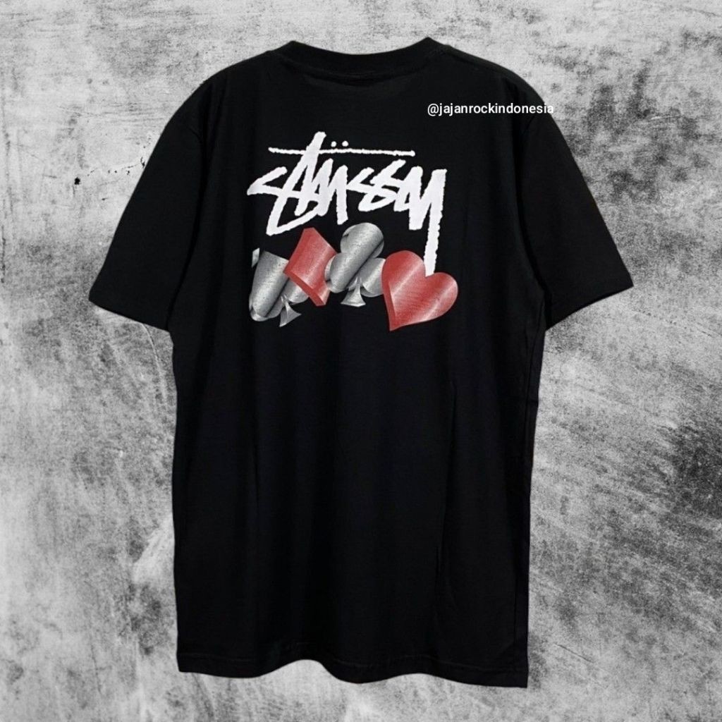 New 12.12 KAOS ST*SSY SUITS BLACK TEE Kaos pria brended
