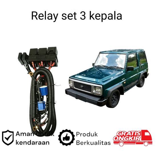 Relay Set Lampu Utama LED H4  Mobil Daihatsu Feroza Koko