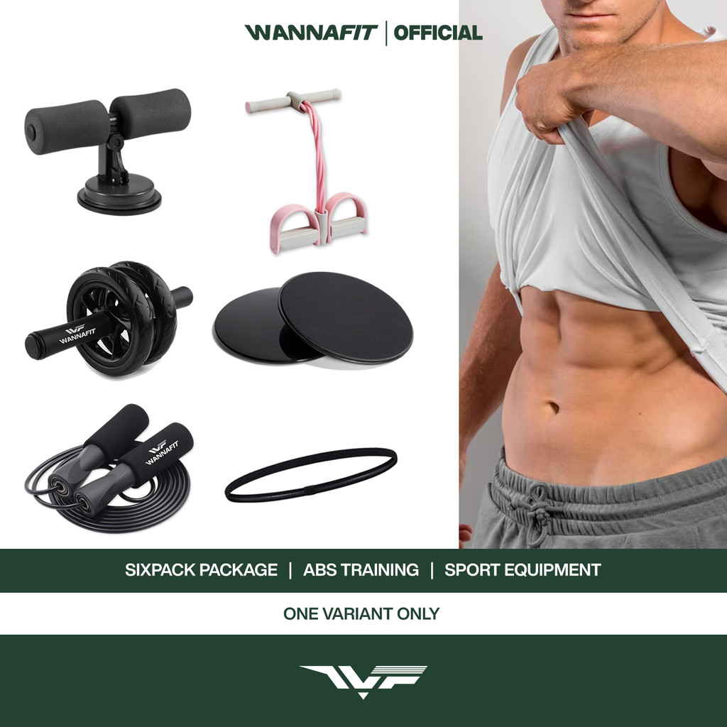 WANNAFIT Paket Sixpack | Latihan Otot Perut Abs Pria Wanita | Alat Olahraga Rumah