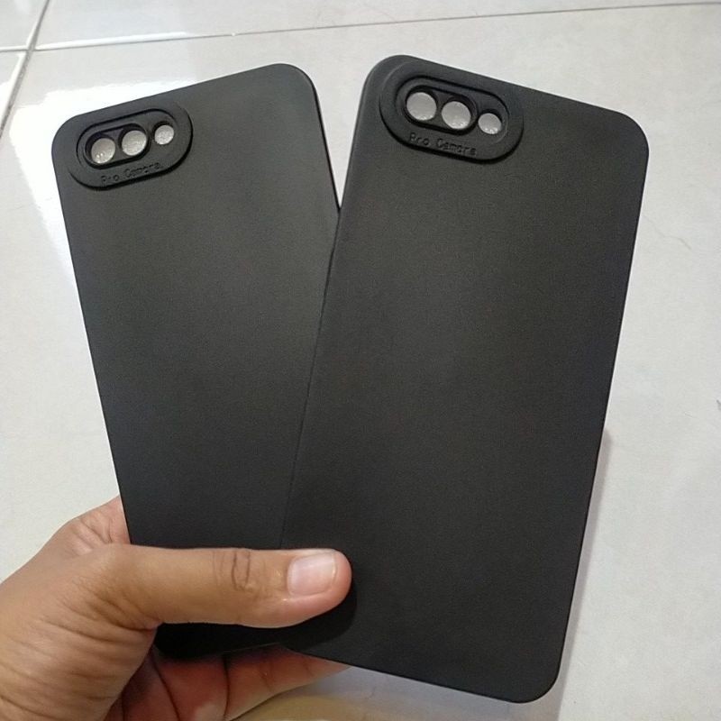 Softcase Silikon Full Black OPPO A3S Case Casing Pro Camera