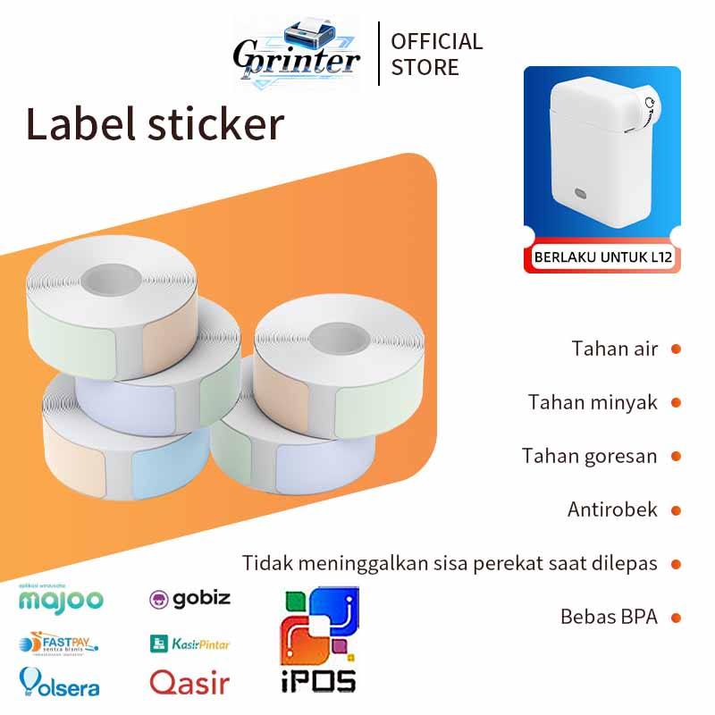 L12 Kertas Label Matte Thermal Stiker, Stiker Bundling, Kertas Label Promo Warna
