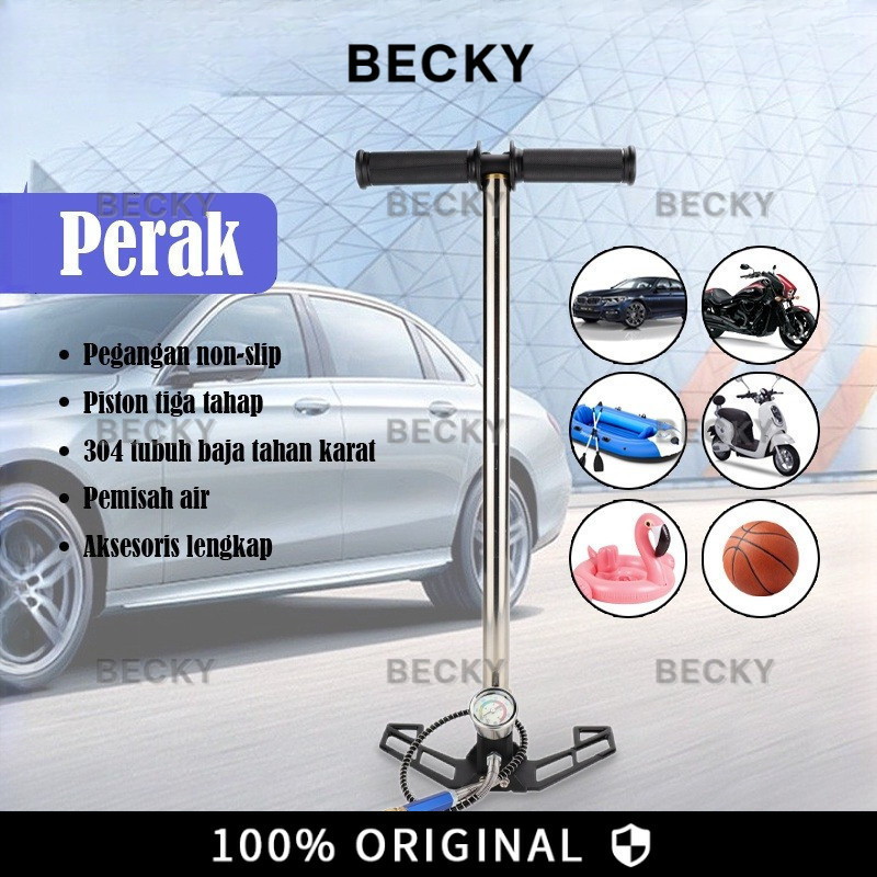 BECKY Pompa Pcp murah Asli Stainles RV pump 6000 Psi Pompa Pcv 6000 Psi kaki lipat