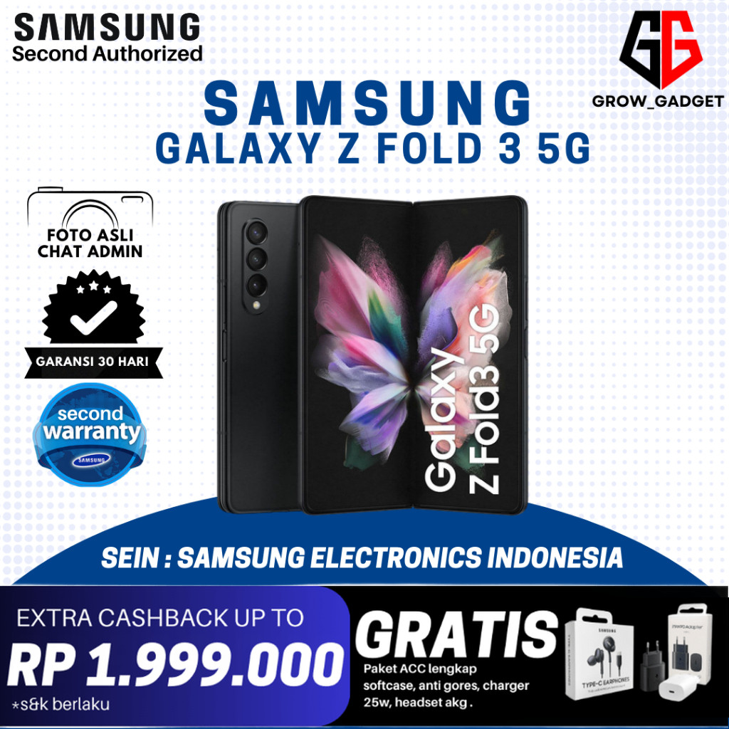 SAMSUNG GALAXY Z FOLD 3 5G 12/512GB & 12/256GB SECOND SEIN (Samsung Electronics Indonesia).
