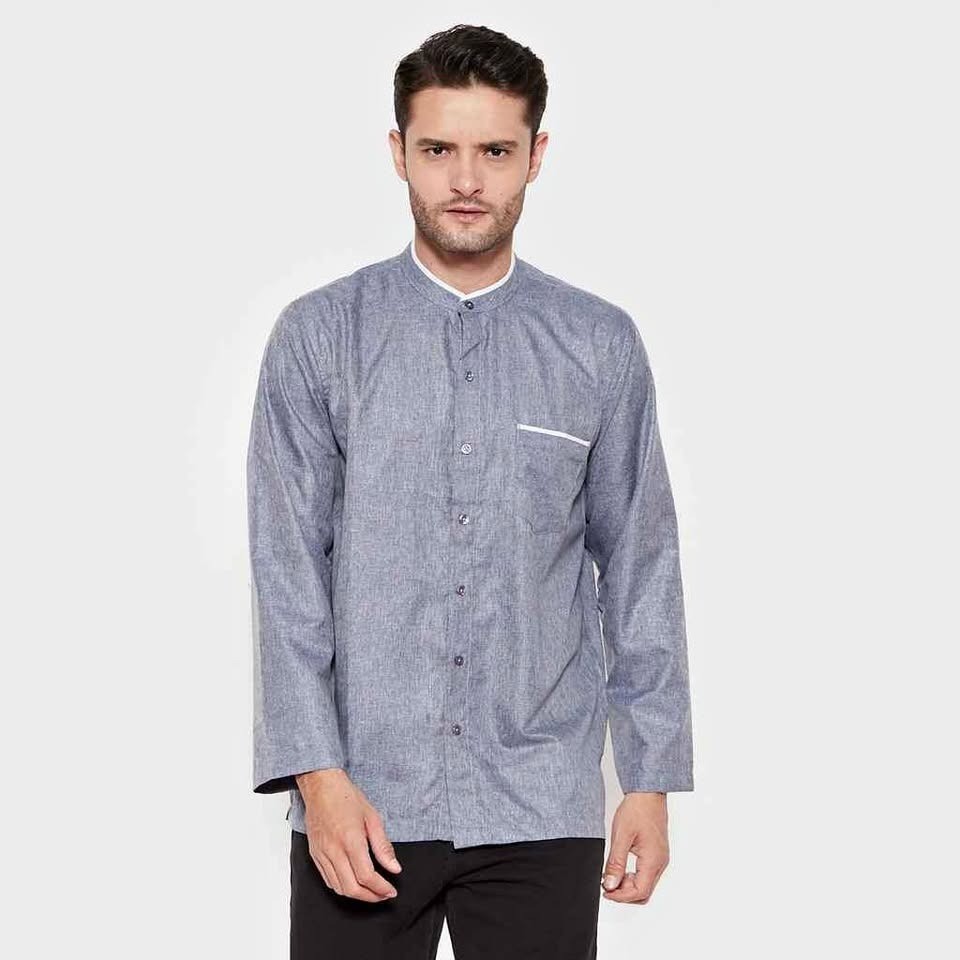 KEMEJA KOKO YEGE  BASIC LENGAN  PANJANG BLUE