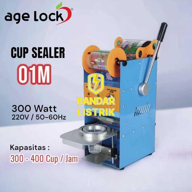 AGE LOCK Cup Sealer 01M Mesin Press Gelas Kecil / Sedang / Besar / Jumbo