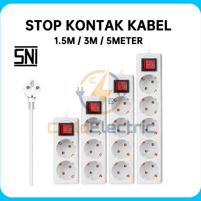 Stop Kontak Kabel / Kabel Roll / Stop Kontak + Kabel 2 3 4 5 Lubang - 5 Lubang 5 M
