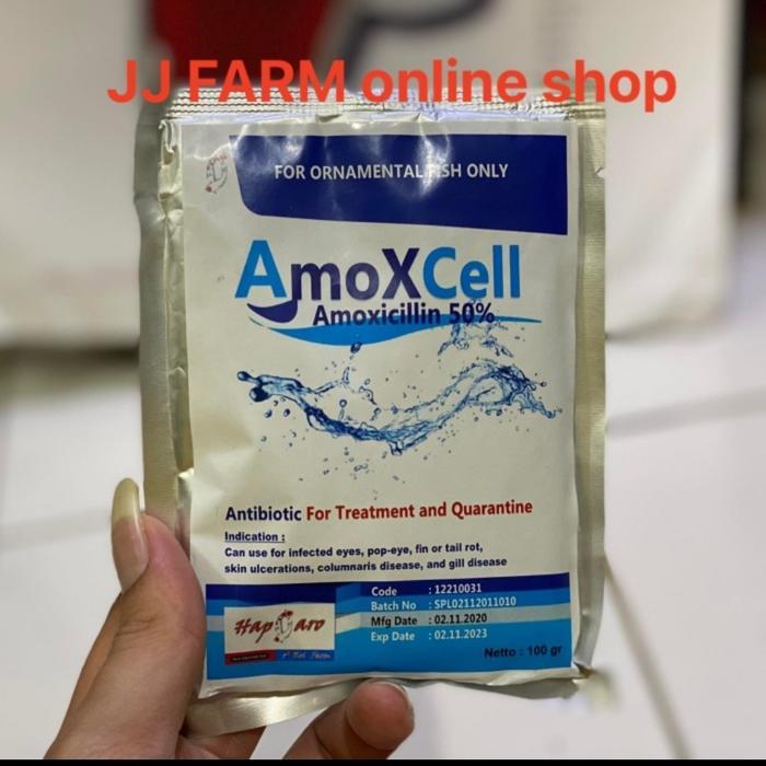AMOXCELL AMOXCEL obat ikan antibiotik karantina 100gr ikan koi louhan
