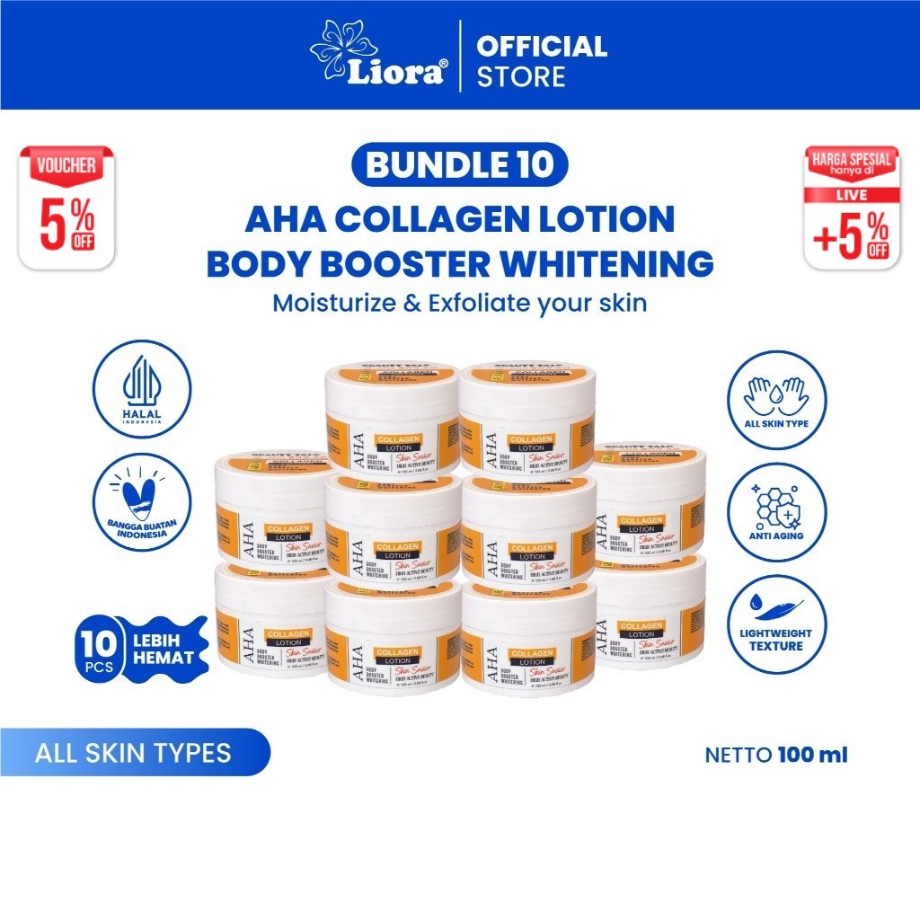 [Bundle hemat - 10PCS] BEAUTY TALK AHA Collagen Lotion 100ML
