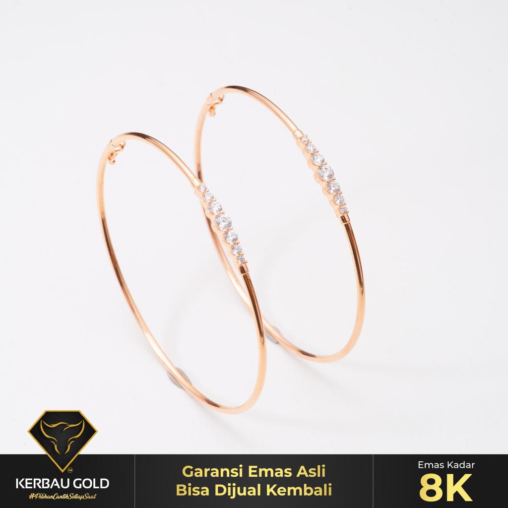 [Kerbau Gold] Gelang Emas Bangle Listring 8K - Emas Asli 100%
