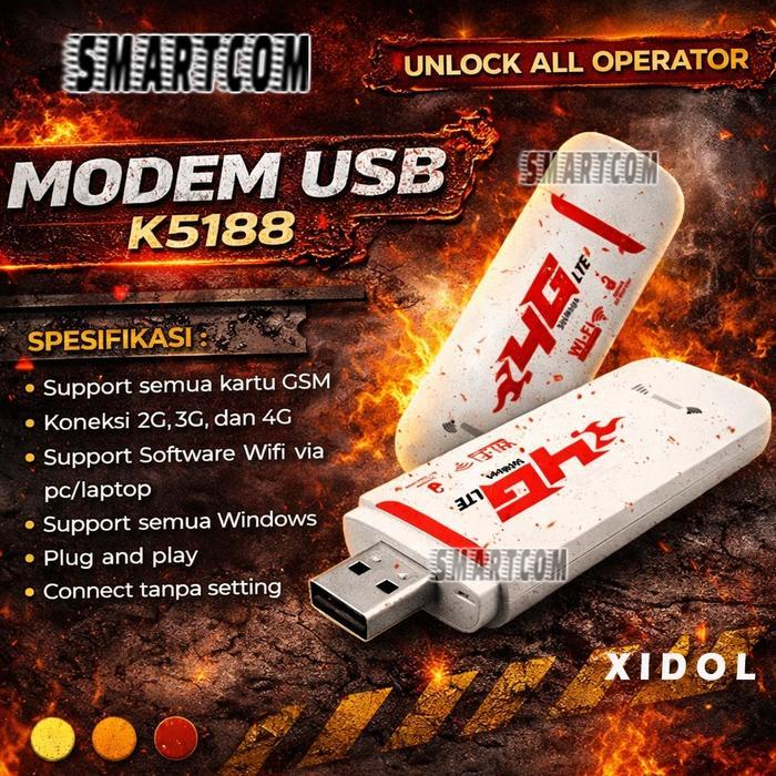 Modem Wifi Mifi 4G Modem USB 500mbps Xidol K5188 Unlock All Operator - USB XIDOL K5188