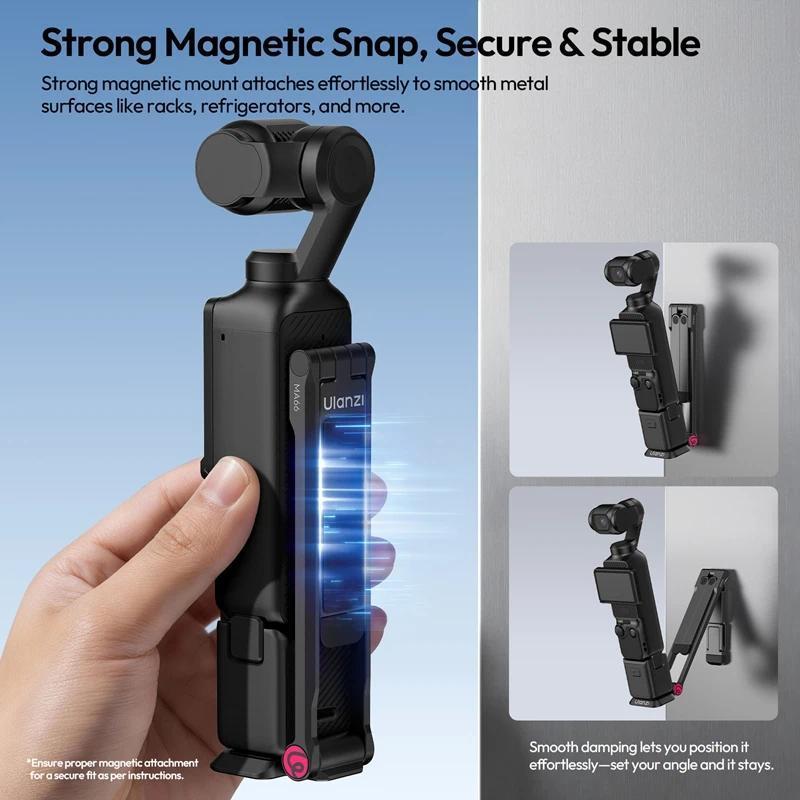 ​Ulanzi MA66 Magnetic Quick Release Tripod for DJI Pocket 3 Foldable Selfie Stick Handle Tripod with