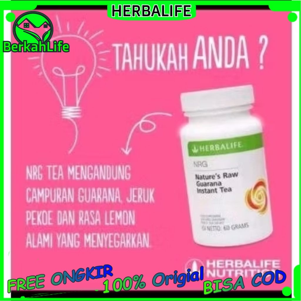 Herbalife NRG Tea Herbal Teh Nrg Herbalife Pembakar Lemak Penambah Stamina 100% Original Teh Penamba