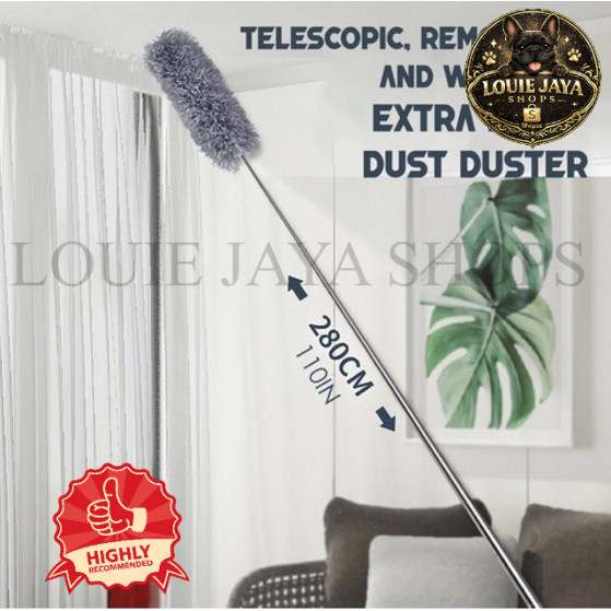 Kemoceng Teleskopik 280CM Tarik Tekuk Fleksibel Bulu Microfiber Alat Pembersih Debu Rumah ORIGINAL L