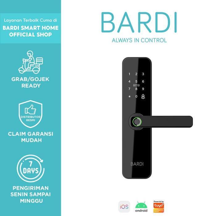 BARDI Smart Doorlock Z01 Handle Pintu Otomatis dengan Fingerprint, Pin Password, dan Kartu RFID