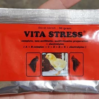 VITA STRESS 50 GRAM MEDION OBAT VITAMIN ANTI STRES AYAM UNGGAS BEBEK MENAMBAH NAFSU MAKAN