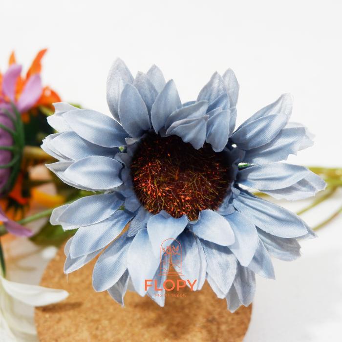 [ 1 Tangkai ] Artificial Bunga Matahari 1 Tangkai / Artificial Bunga Dekorasi - Biru