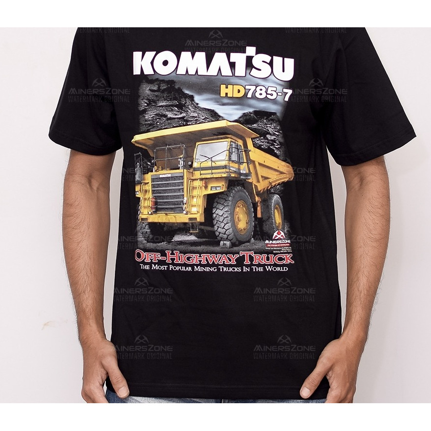 MinersZone Kaos Tambang KOMATSU Dump Truck | T-Shirts Mining | Kaos Operator Tambang dan Alat Berat