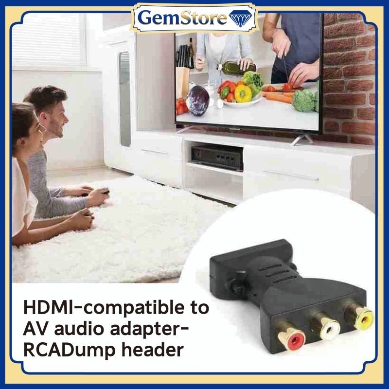 Converter HDMI To AV 1080P Full HD Adapter Mini Kabel 3 RCA Untuk TV Analog Dan Proyektor Lama Konve