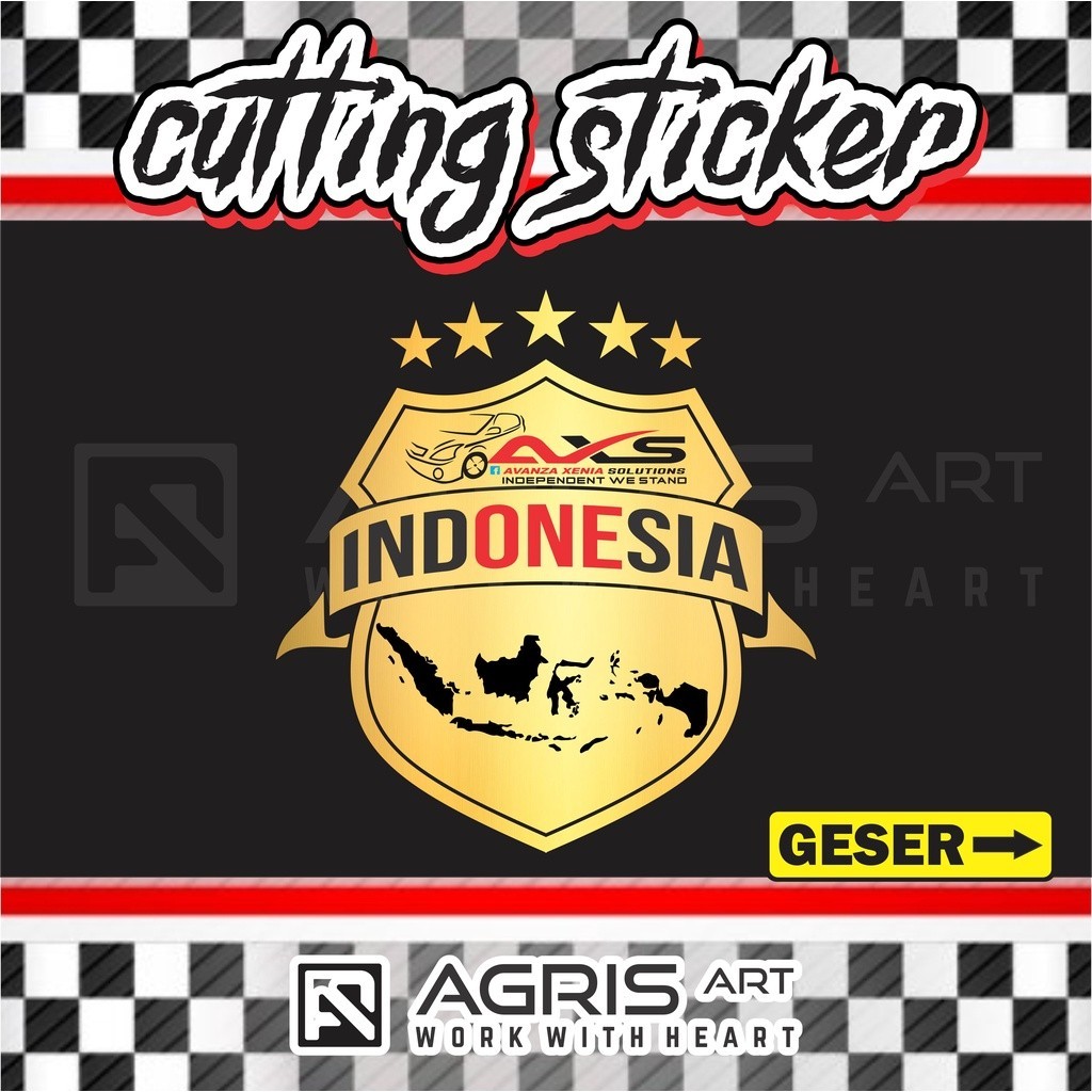 CUTTING STICKER AXS SATOE TAMENG GOLD KACA MOBIL