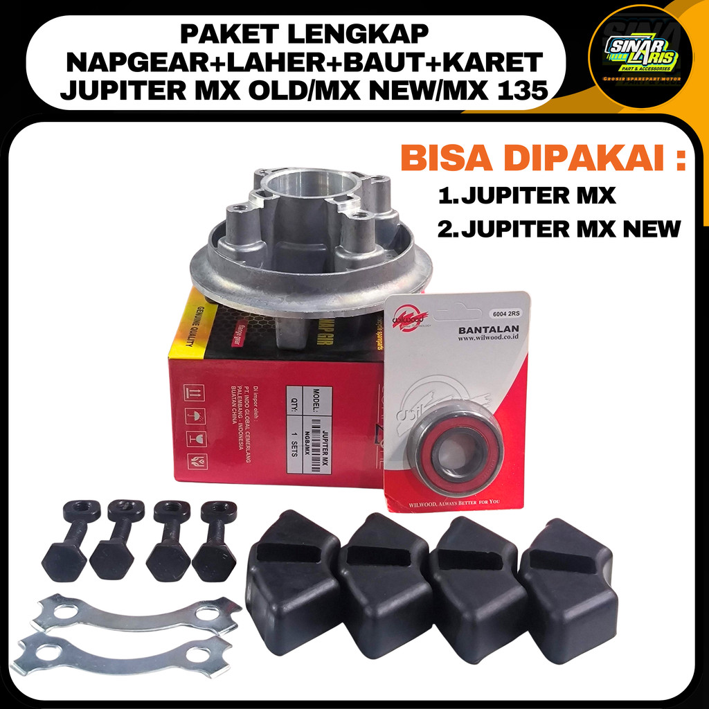 PAKET KOMPLIT NAPGEAR JUPITER MX NEW 135 KOPLING NAP GEAR DUDUKAN GEAR HIGH QUALITY
