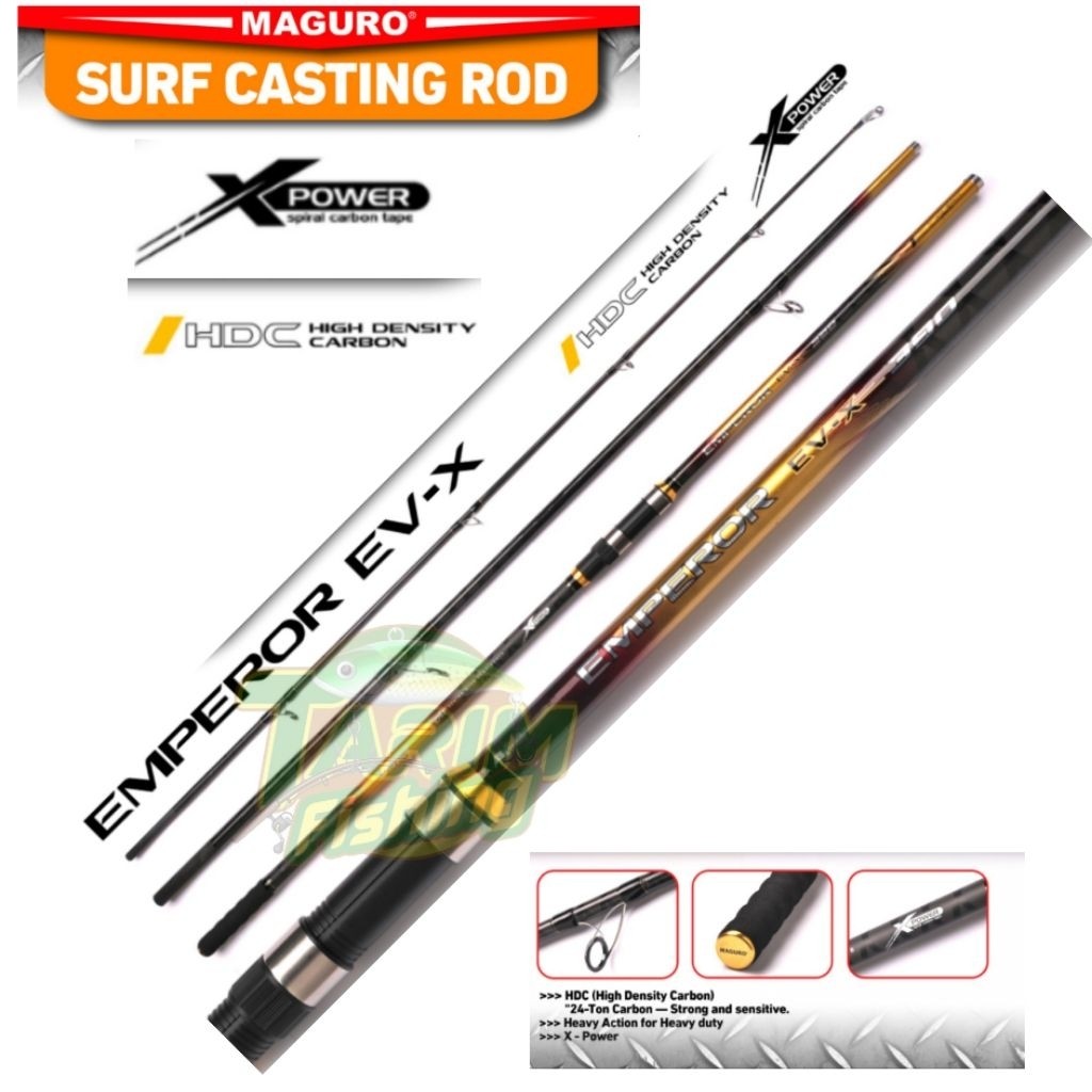 Joran Surf Maguro Emperor EV-X | Sambung 3 | Surf Casting | 390 | 420 | 450