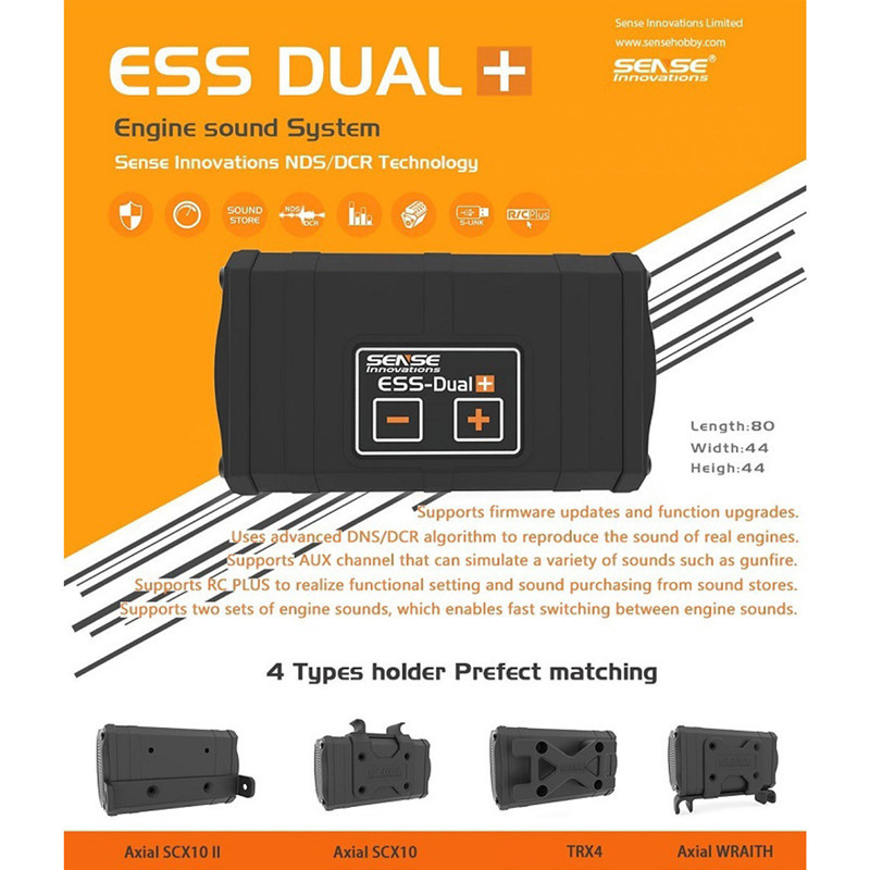RC Car Sense ESS-ONE ESS-DUAL 2 Speakers Engine Sound Simulator For Axial SCX10 II WRAITH ARRMA LOSI