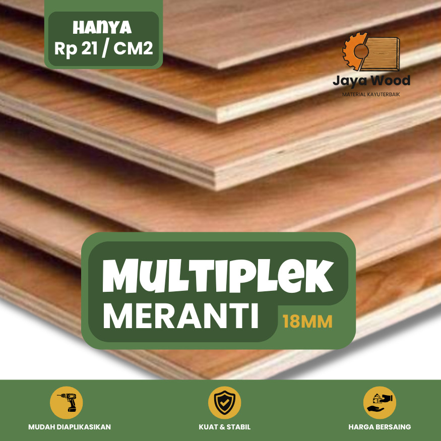 Multiplek Meranti 18mm – Potong Custom Ukuran | Bahan Kerajinan & Furniture Bandung - Jaya Wood