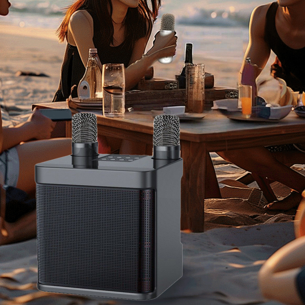 Kirim 24 Jam Mesin Karaoke Upgrade 2 dengan Mic Nirkabel Speaker Bluetooth Portable Bass Kuat Cocok 