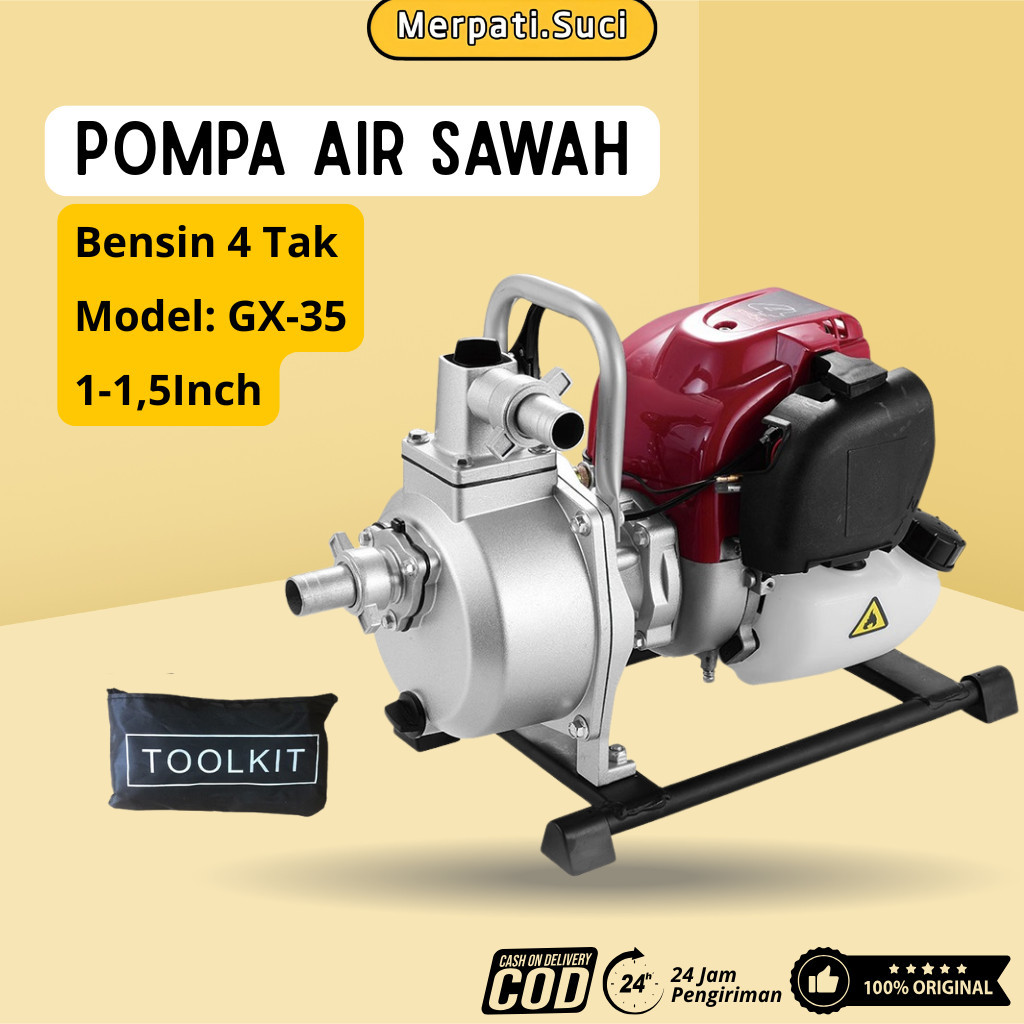 Fullset dan Lengkap Mesin dan Gagang Mesin Pompa Air Sawah Irigasi 1 - 1.5 Inch Water Pump 1 - 1,5" 