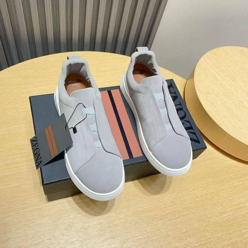 Zegna new men's casual shoes, fashionable cowhide sports shoes, one foot flat shoes