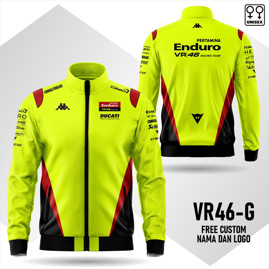 Jaket Tracktop Crew Motogp Pertamina Enduro VR46 Ducati Racing Team Terbaru 2026 VR46-G