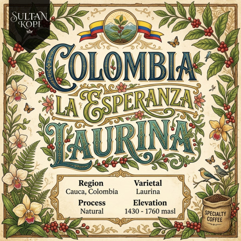 Colombia La Esperanza Laurina Green Bean Import 500 Gr | Specialty Coffee Beans