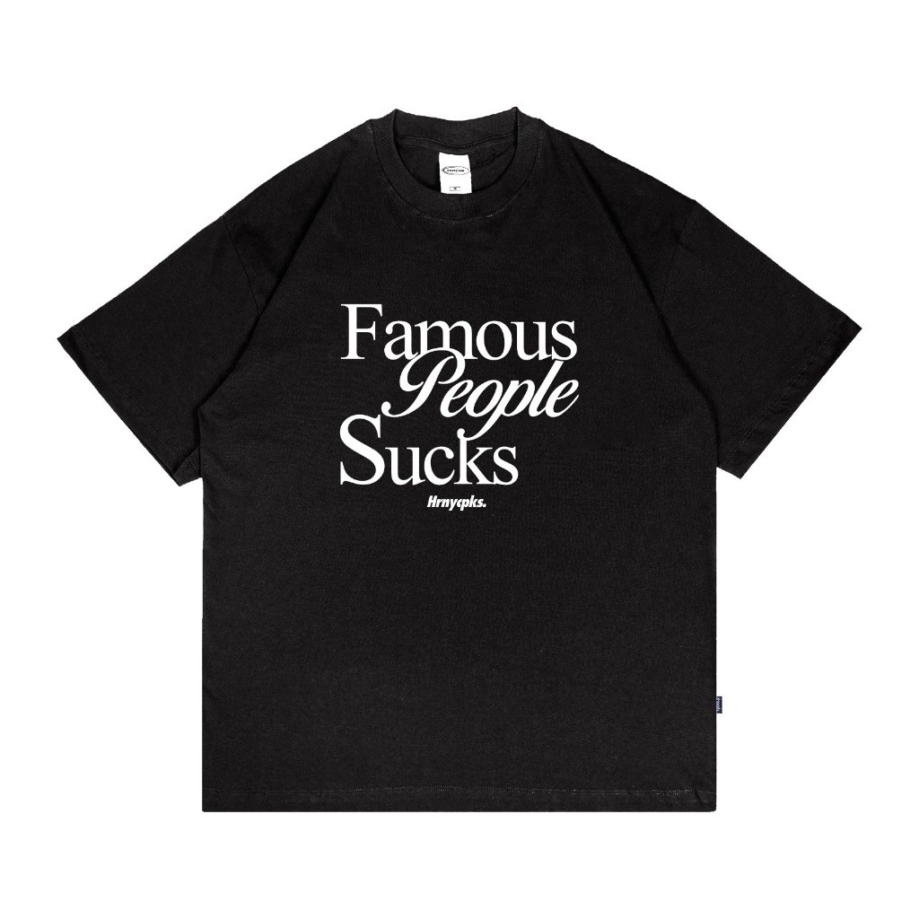 100% Katun Hornycupcakes - FAMOUS - Black - Tshirt