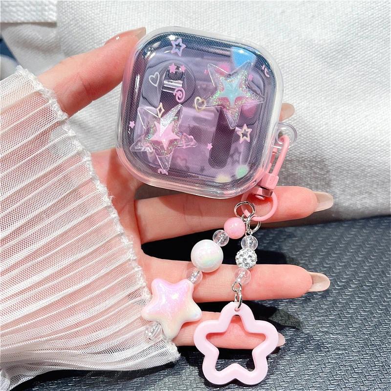Cute Clear Silicone Headphone Case with 3D Pents for Samsung Galaxy Buds 4/4pro Wireless Bluetooth S
