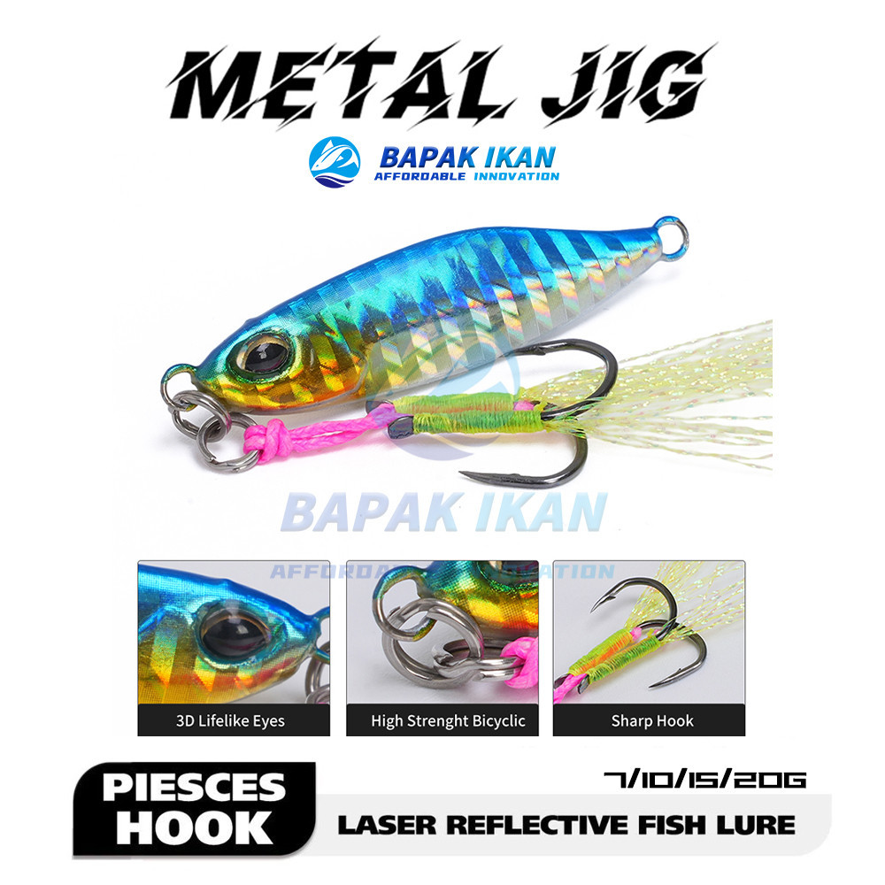 TERLARIS micro jig 10g micro jig 10 gram micro jig 7g micro jig 15g 20g metal jig kiler umpan jig um